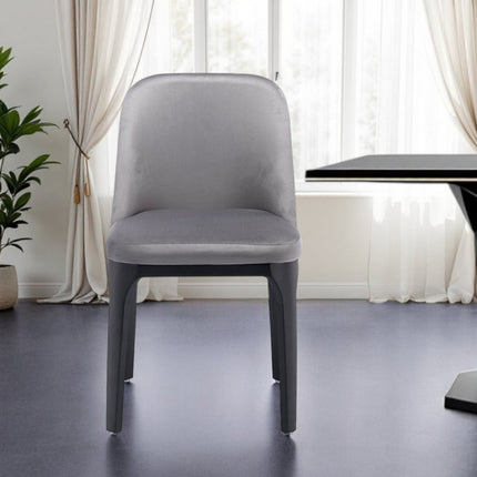 Gray And Black Upholstered Velvet Dining Side Chair HomeRoots