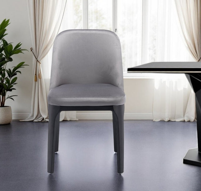 Gray And Black Upholstered Velvet Dining Side Chair HomeRoots