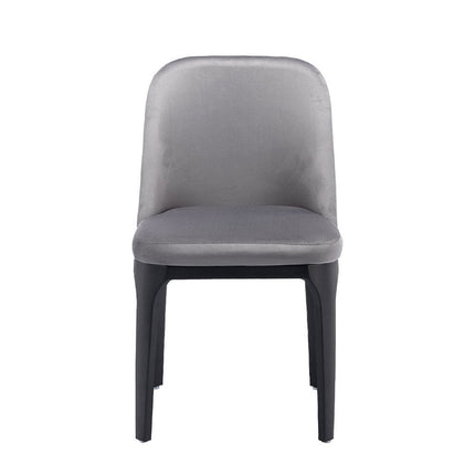 Gray And Black Upholstered Velvet Dining Side Chair HomeRoots