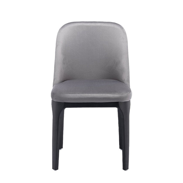 Gray And Black Upholstered Velvet Dining Side Chair HomeRoots