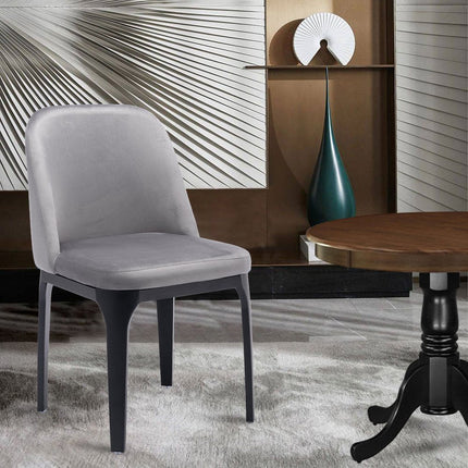 Gray And Black Upholstered Velvet Dining Side Chair HomeRoots