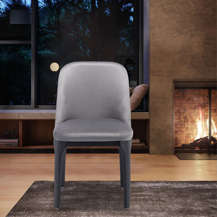 Gray And Black Upholstered Velvet Dining Side Chair HomeRoots