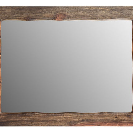 44" Dark Brown Solid Wood Framed Accent Mirror HomeRoots