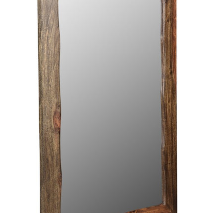 44" Dark Brown Solid Wood Framed Accent Mirror HomeRoots