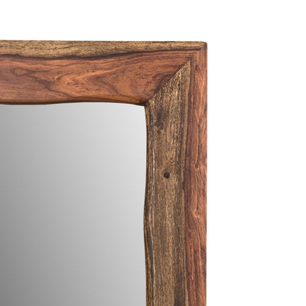 44" Dark Brown Solid Wood Framed Accent Mirror HomeRoots