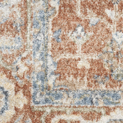 10' Denim Blue Oriental Power Loom Distressed Washable Runner Rug HomeRoots