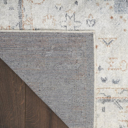 10' Light Blue Oriental Power Loom Distressed Washable Runner Rug HomeRoots