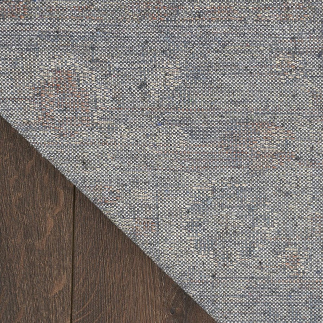 10' Denim Blue Oriental Power Loom Washable Runner Rug HomeRoots