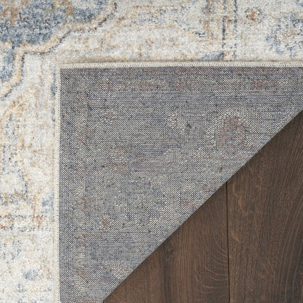 10' Denim Blue Oriental Power Loom Washable Runner Rug HomeRoots