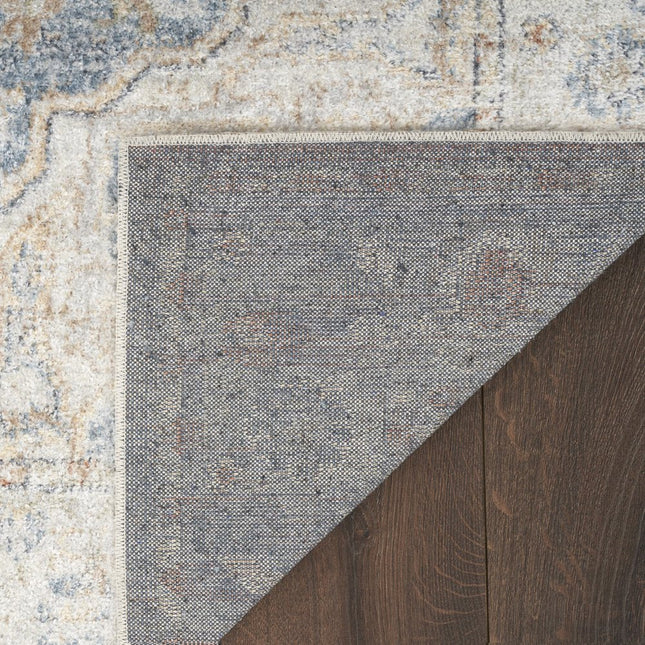 10' Denim Blue Oriental Power Loom Washable Runner Rug HomeRoots