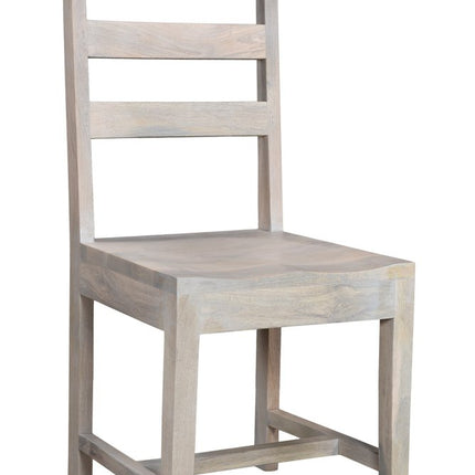 Set of Two White Wood Ladder Back Dining Side Chairs HomeRoots