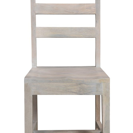 Set of Two White Wood Ladder Back Dining Side Chairs HomeRoots
