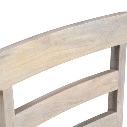 Set of Two White Wood Ladder Back Dining Side Chairs HomeRoots