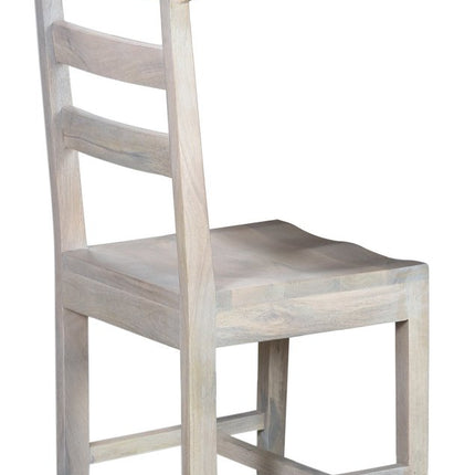 Set of Two White Wood Ladder Back Dining Side Chairs HomeRoots