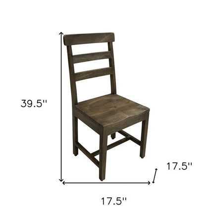 Set of Two Dark Brown Wood Ladder Back Dining Side Chairs HomeRoots