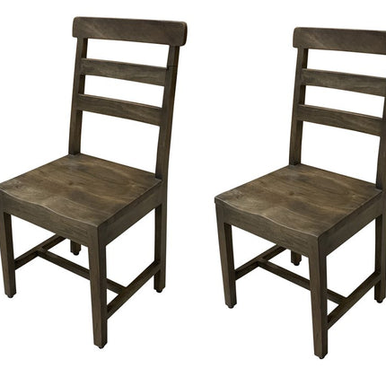 Set of Two Dark Brown Wood Ladder Back Dining Side Chairs HomeRoots