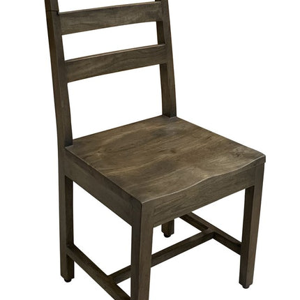 Set of Two Dark Brown Wood Ladder Back Dining Side Chairs HomeRoots