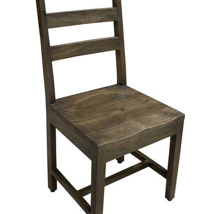 Set of Two Dark Brown Wood Ladder Back Dining Side Chairs HomeRoots