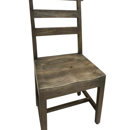 Set of Two Dark Brown Wood Ladder Back Dining Side Chairs HomeRoots