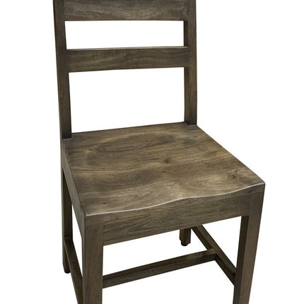 Set of Two Dark Brown Wood Ladder Back Dining Side Chairs HomeRoots