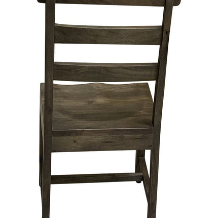 Set of Two Dark Brown Wood Ladder Back Dining Side Chairs HomeRoots