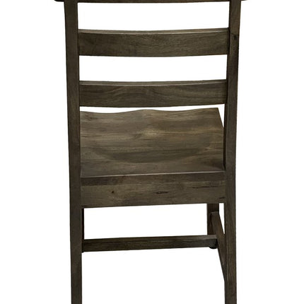 Set of Two Dark Brown Wood Ladder Back Dining Side Chairs HomeRoots