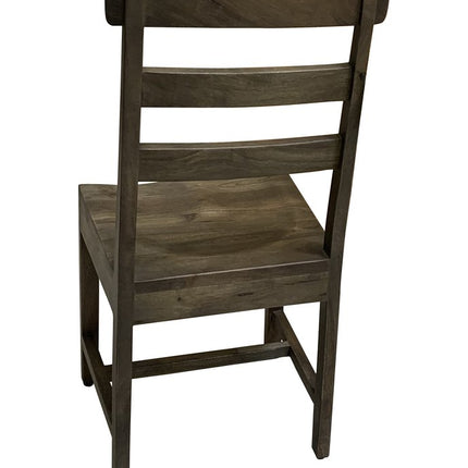Set of Two Dark Brown Wood Ladder Back Dining Side Chairs HomeRoots