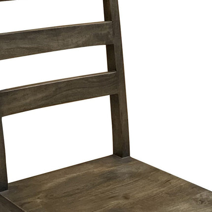 Set of Two Dark Brown Wood Ladder Back Dining Side Chairs HomeRoots