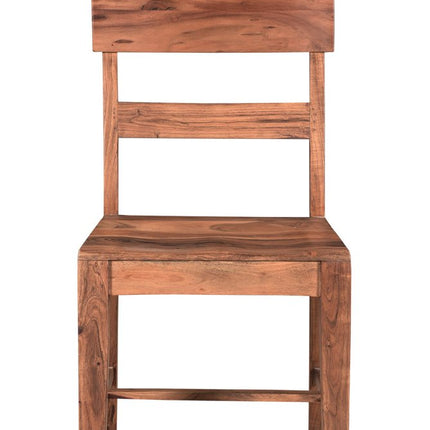 Set of Two Brown Wood Ladder Back Dining Side Chairs HomeRoots