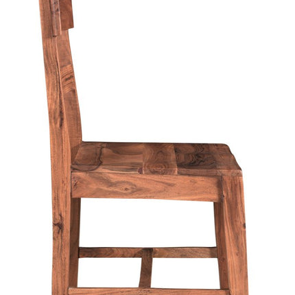 Set of Two Brown Wood Ladder Back Dining Side Chairs HomeRoots
