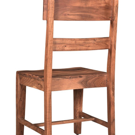 Set of Two Brown Wood Ladder Back Dining Side Chairs HomeRoots