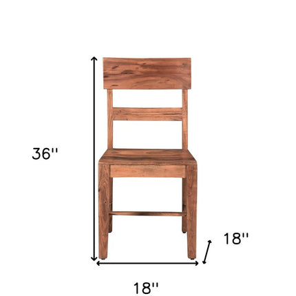 Set of Two Brown Wood Ladder Back Dining Side Chairs HomeRoots