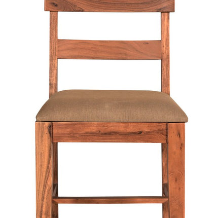 Set of Two Brown Upholstered Fabric Slat Back Dining Side Chairs HomeRoots