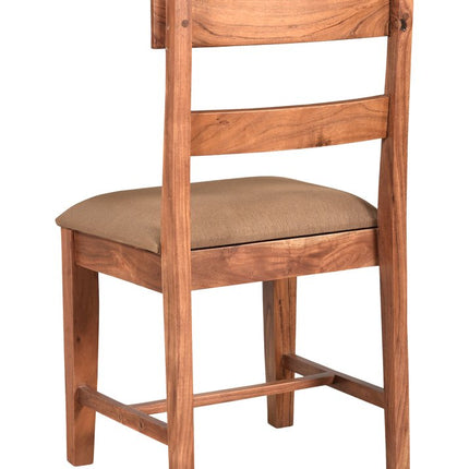 Set of Two Brown Upholstered Fabric Slat Back Dining Side Chairs HomeRoots