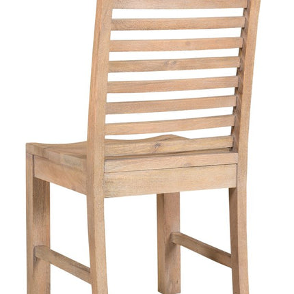 Set of Two Brown Solid Wood Ladder Back Dining Side Chairs HomeRoots