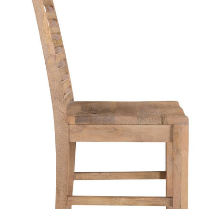 Set of Two Brown Solid Wood Ladder Back Dining Side Chairs HomeRoots