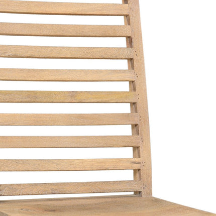 Set of Two Brown Solid Wood Ladder Back Dining Side Chairs