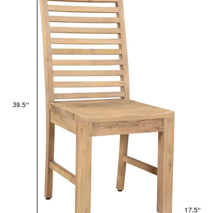 Set of Two Brown Solid Wood Ladder Back Dining Side Chairs HomeRoots