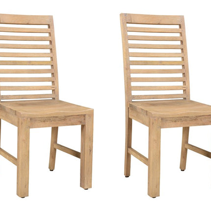 Set of Two Brown Solid Wood Ladder Back Dining Side Chairs HomeRoots