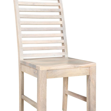 Set of Two White Wood Ladder Back Dining Side Chairs HomeRoots