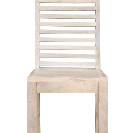 Set of Two White Wood Ladder Back Dining Side Chairs HomeRoots