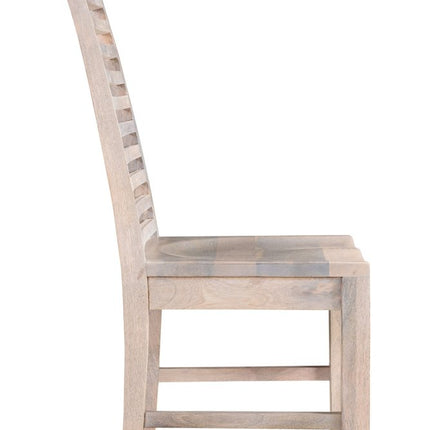 Set of Two White Wood Ladder Back Dining Side Chairs HomeRoots