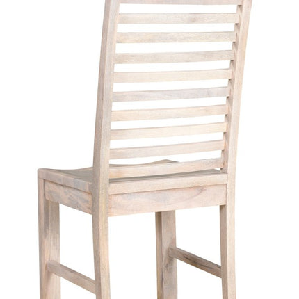 Set of Two White Wood Ladder Back Dining Side Chairs HomeRoots