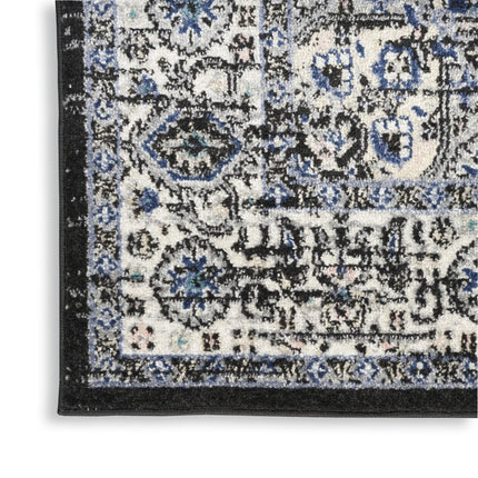 10' Black And Ivory Floral Distressed Runner Rug HomeRoots