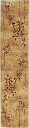 10' Latte Floral Runner Rug HomeRoots