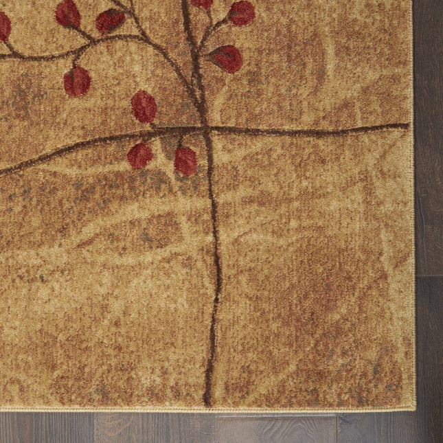 10' Latte Floral Runner Rug HomeRoots