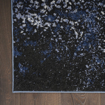 10' Blue And Ivory Abstract Distressed Runner Rug HomeRoots