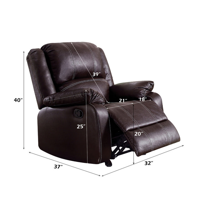 ACME 52282 Zuriel Rocker Recliner, Brown PU  1