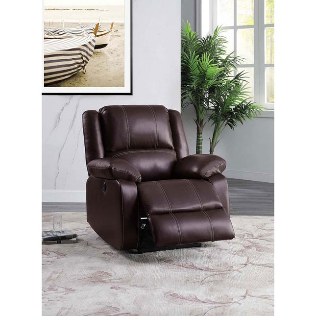 ACME 52284 Zuriel Power Recliner, Brown PU  1
