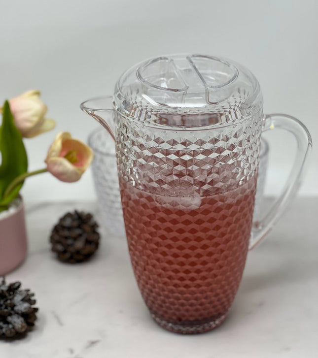 2.5 Quart Clear Diamond Acrylic Serving Pitcher HomeRoots